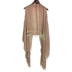Coco + Carmen Vest w/ Crochet Detailing Size OS